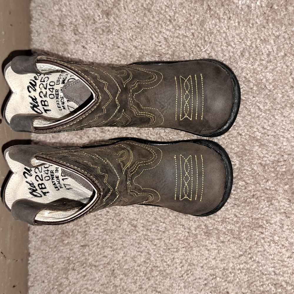 Old West baby leather boots